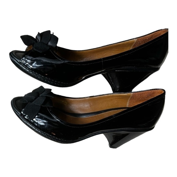 Geox peep toe cone heel patent leather heels size 39 - Picture 11 of 11